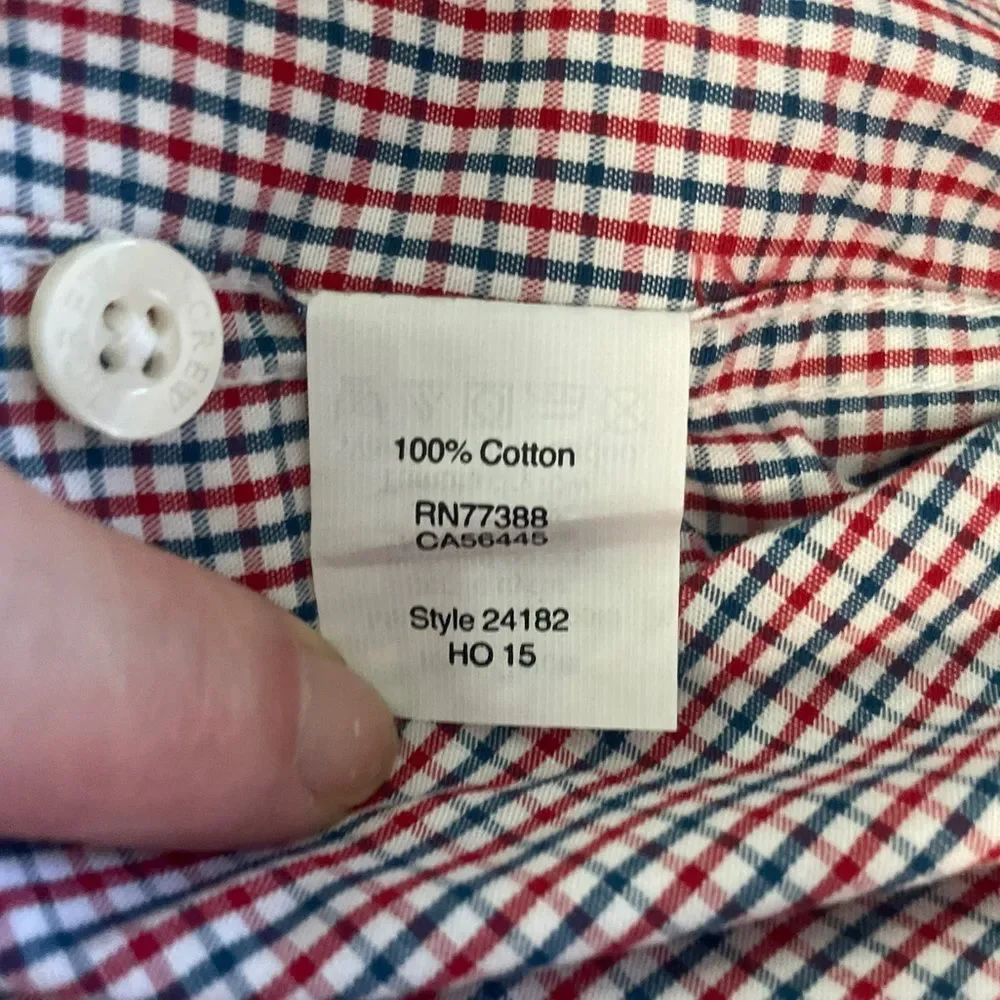 J. Crew Red and Blue Checkered  Button Down Top Men’s Size Large